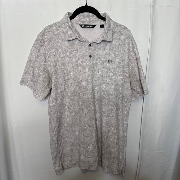 Travis Mathew Men’s Polo Shirt Medium Gray Golf Wyncote Logo Pima Cotton Blend - Picture 2 of 9